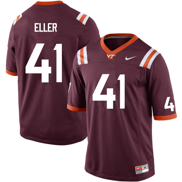 Men #41 Ty Eller Virginia Tech Hokies College Football Jerseys Sale-Maroon